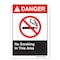 Signmission ANSI Danger Sign, No Smoking In This Area, 18in X 12in Aluminum, 12" W, 18" L, Landscape OS-DS-A-1218-L-19881 - alternate 1